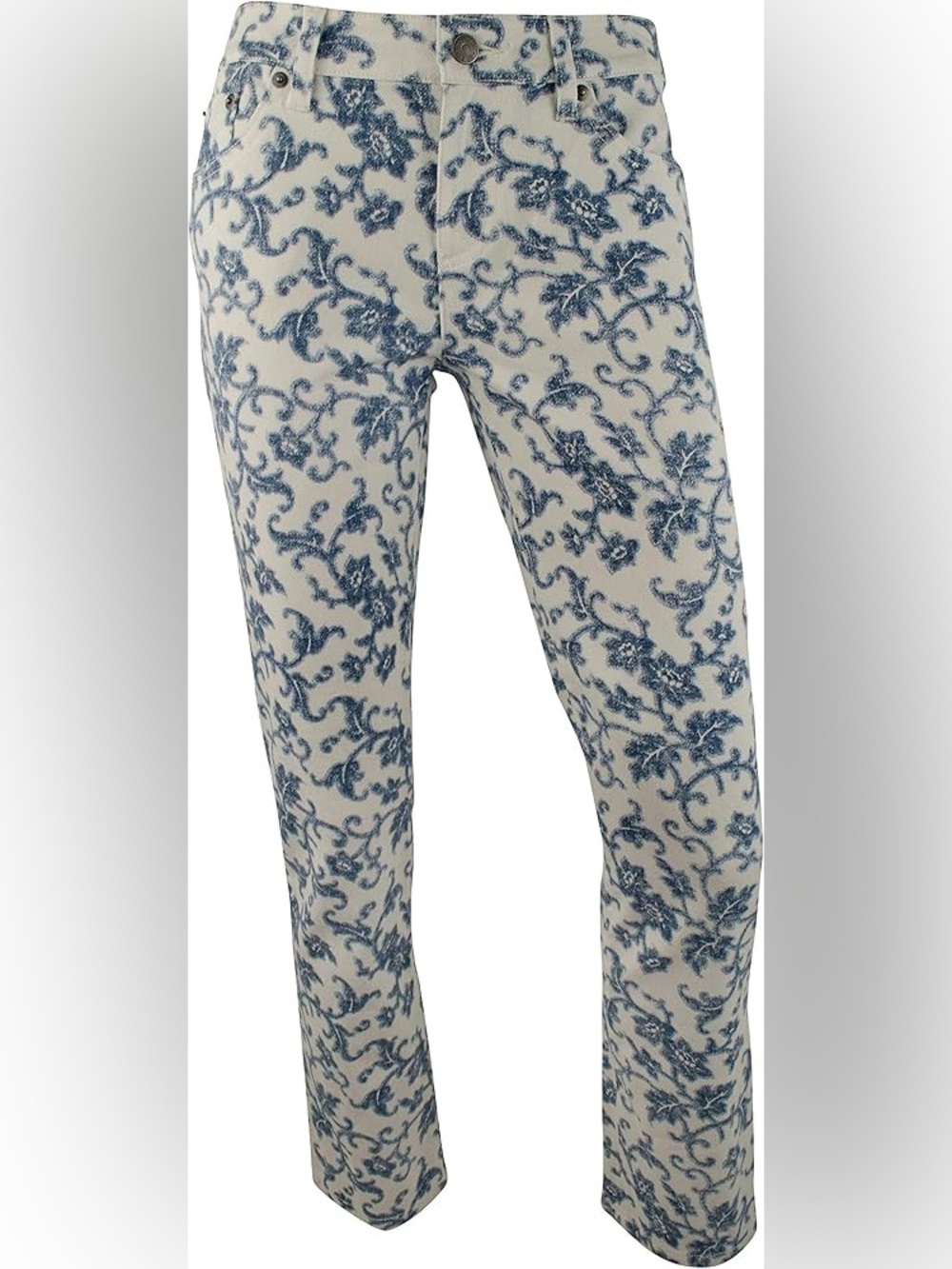 Lauren Ralph Lauren Blue Floral Ankle Jeans. Size 4